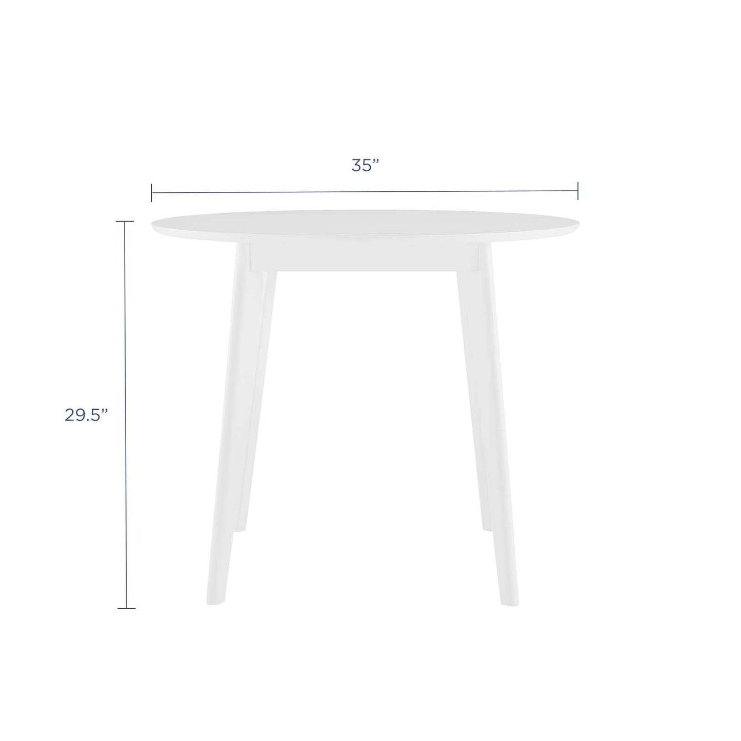 patio dining tables | CasaFoyer Vision 35 Round Dining Table | Mid-Century Modern Design | Sturdy MDF Top | Space-Saving | Retro-Modern Appeal | Seats 4 | White | casafoyer.myshopify.com