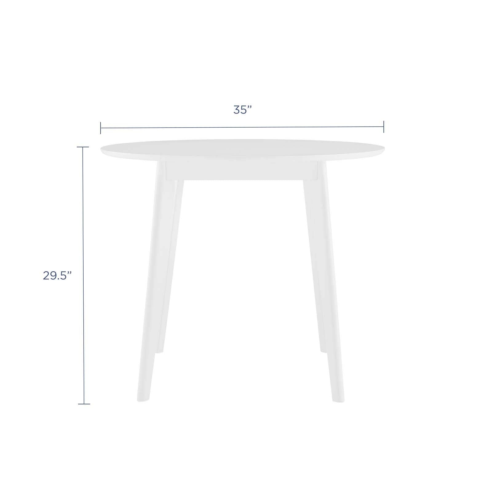patio dining tables | CasaFoyer Vision 35 Round Dining Table | Mid-Century Modern Design | Sturdy MDF Top | Space-Saving | Retro-Modern Appeal | Seats 4 | White | casafoyer.myshopify.com