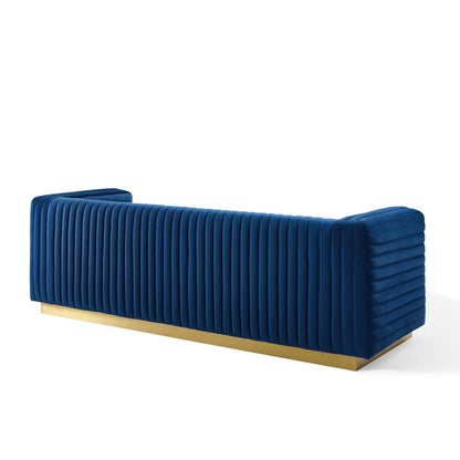 home office desk chairs | CasaFoyer Charisma Channel Tufted Performance Velvet Sofa | Vintage Glamour Design | Stain-Resistant Fabric | Luxurious Seating | Gold Stainless Steel Base | casafoyer.myshopify.com