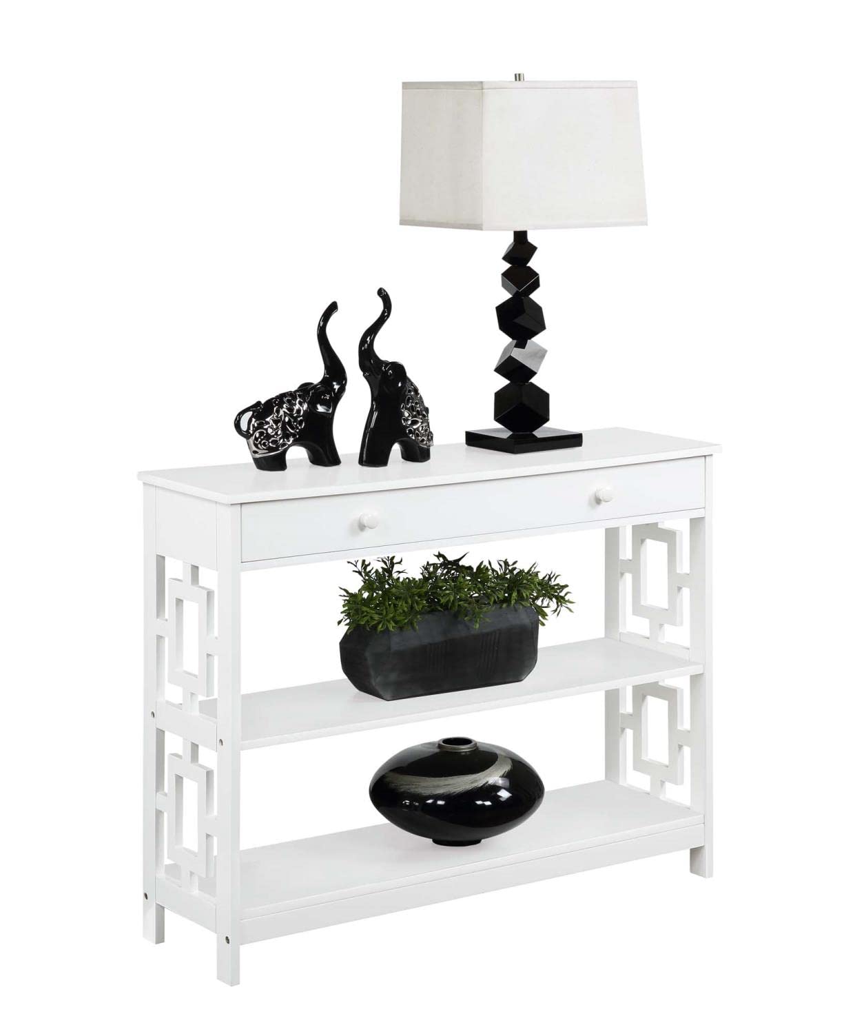 TABLE | Ergode Town Square 1 Drawer Console Table with Shelves | Versatile & Chic | Durable Particle Board | Multiple Finishes | Easy to Maintain | Stylish Addition to Any Room | casafoyer.myshopify.com