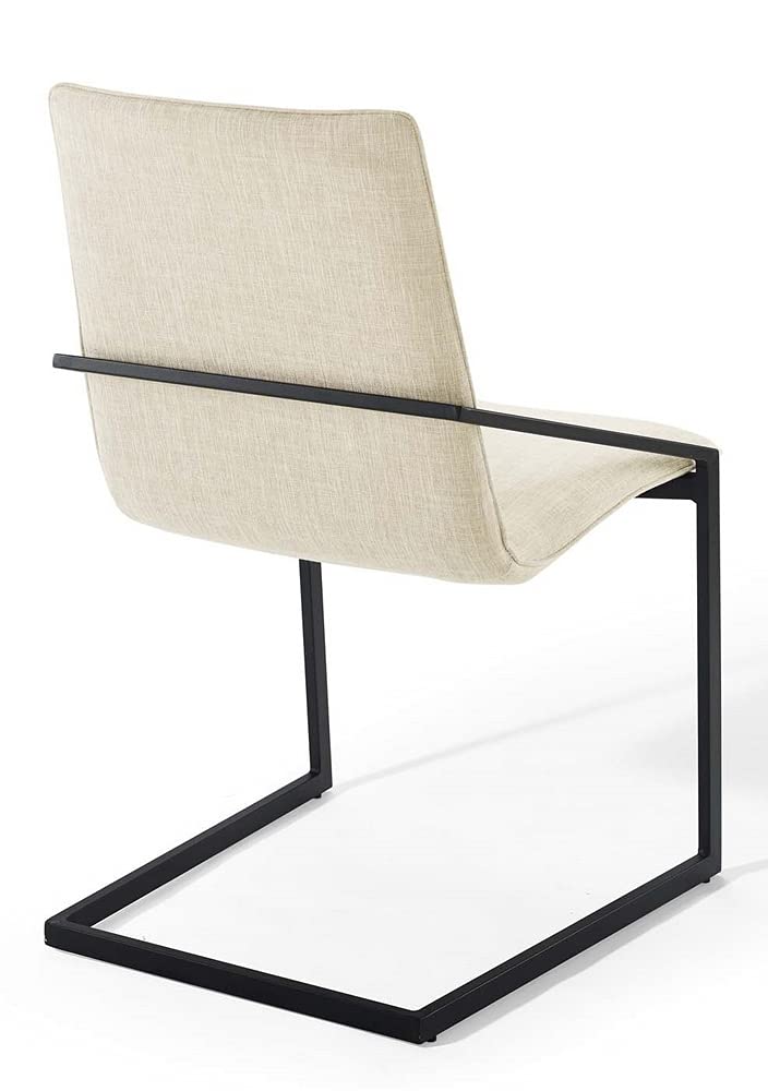 home office desk chairs | CasaFoyer Pitch Performance Fabric Upholstered Dining Armchair | Modern Design | Sturdy Frame | Comfortable Seat | Set of 1 | Black Beige | casafoyer.myshopify.com