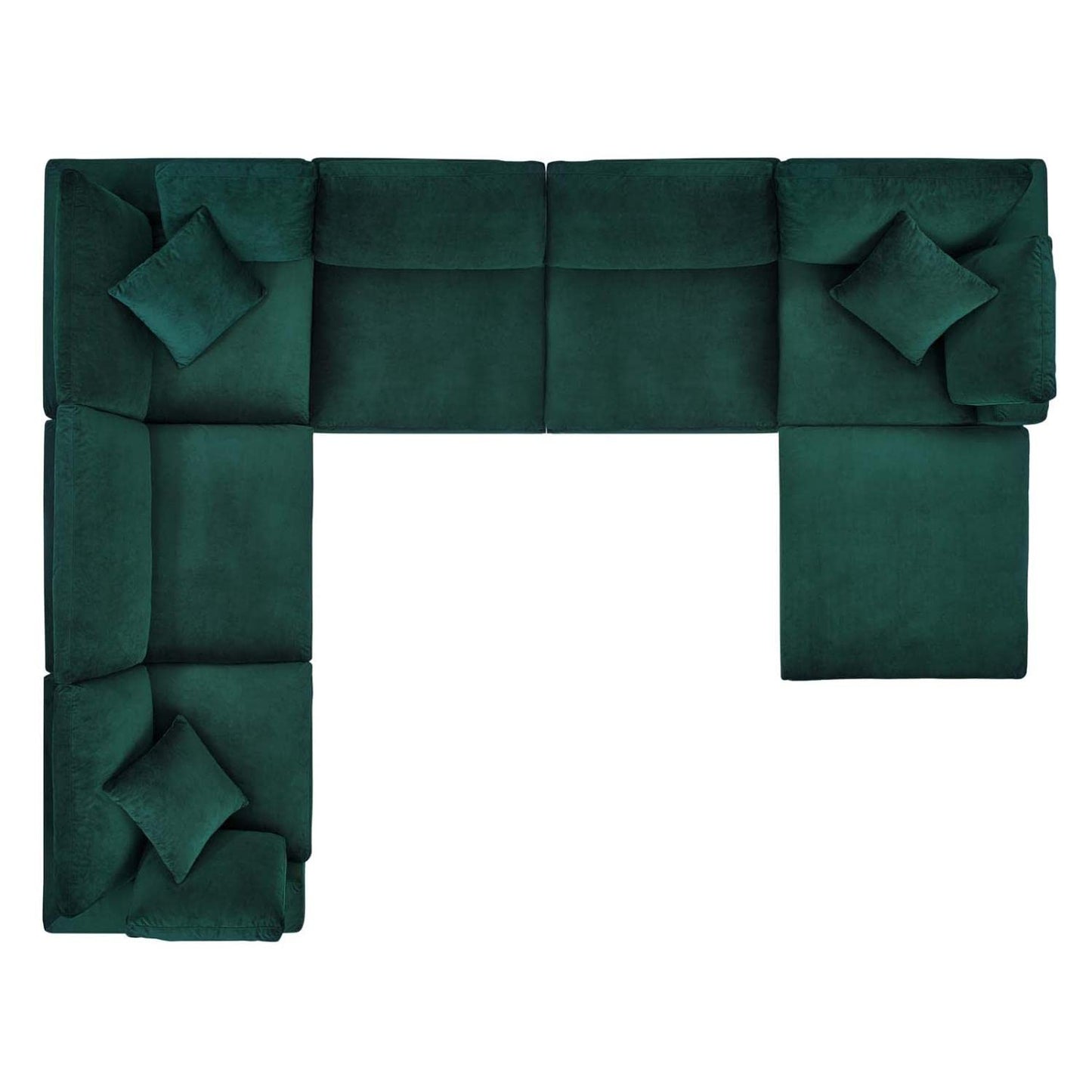 sofas | CasaFoyer Commix Sectional Sofa | Luxurious & Inviting | Stain-Resistant Velvet | Foam Padded | Duck Down Cushions | Ottoman Included | Green | casafoyer.myshopify.com