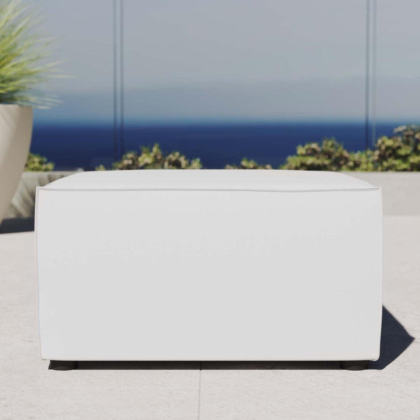 ottomans | CasaFoyer Outdoor Patio Saybrook Upholstered Sectional Sofa Ottoman | Comfortable | Weather-Resistant | Elegant Design | White | casafoyer.myshopify.com