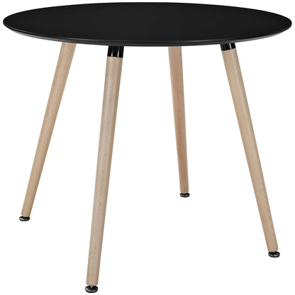 patio dining tables | CasaFoyer Track Circular Dining Table | Minimalist Modern Design | Sturdy Beechwood Legs | Sleek Veneer Top | Versatile & Stylish | Dynamic Atmosphere | casafoyer.myshopify.com