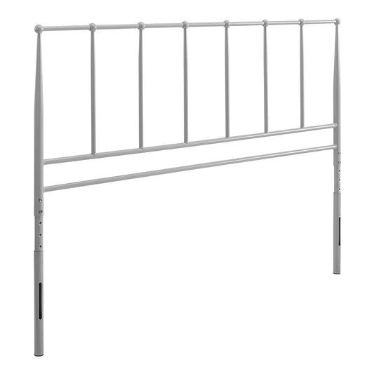 Bed | CasaFoyer Kiana Full Metal Headboard | Cottage Style for Industrial, Rustic, or Farmhouse Decor | Vintage Charm for Kid's Bedroom, Dorm, or Guest Room | Adjustable Height | Stainless Steel Frame | Gray | casafoyer.myshopify.com