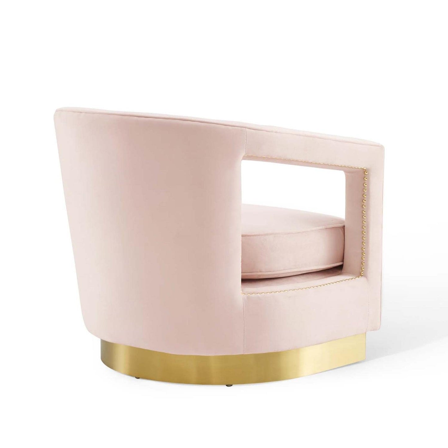 home office desk chairs | CasaFoyer Frolick Performance Velvet Accent Lounge Armchair | Stain-Resistant Upholstery | Gold Nailhead Trim | Matte Gold Stainless Steel Base | 300 lbs Weight Capacity | casafoyer.myshopify.com
