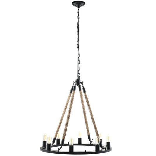 Light_fixtures | Encircle Chandelier | Rustic Ranch Vintage Modern Industrial | Adjustable Chain | Bulbs Included | casafoyer.myshopify.com