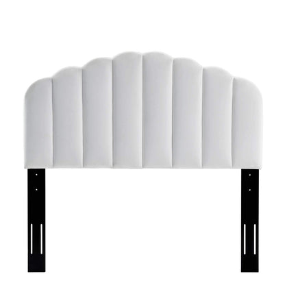 Bed | CasaFoyer Veronique Channel Tufted Scalloped Performance Velvet Twin Headboard | Luxurious Upholstery | Stain-Resistant | Adjustable Height | Compatible with Most Twin Beds | casafoyer.myshopify.com