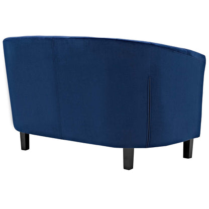 sofas | CasaFoyer Prospect Performance Velvet Loveseat | Luxury Chesterfield Design | Modern Twist | Button Tufting | Graceful Curves | Espresso Stained Wood Legs | Cozy & Comfortable | Stain-Resistant Performance Velvet Upholstery | Navy | casafoyer.myshopify.com