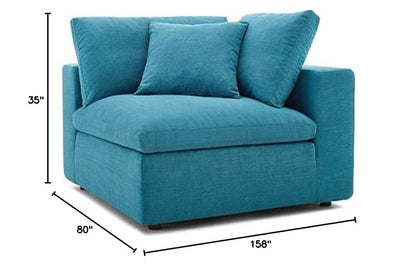 kitchen and dining room sets | CasaFoyer Commix Plush Comfort 6-Piece Sectional Sofa Set | Teal | Solid Wood Frame | Polyester & Linen Upholstery | Down Feather & Cotton Cushions | Ideal for Living Room, Family Room, or Game Room | casafoyer.myshopify.com
