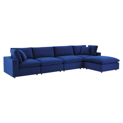 kitchen and dining room sets | CasaFoyer Commix Luxurious Sectional Sofa | Stain-Resistant Velvet Upholstery | Includes Ottoman, Armless & Corner Chairs | Navy | casafoyer.myshopify.com