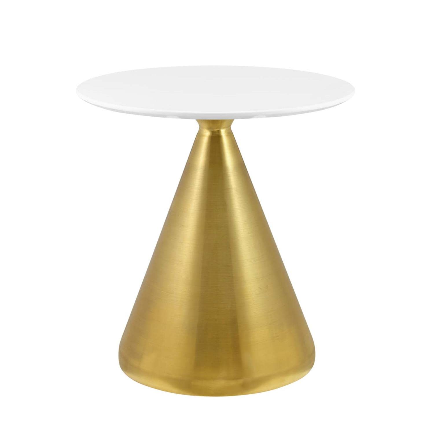 patio dining tables | CasaFoyer Tupelo 28 Dining Table | Modern Style | Mid-Century Design | Polished Gold Base | White Finish | Easy to Clean | Non-Marking Ring | Assembly Required | casafoyer.myshopify.com