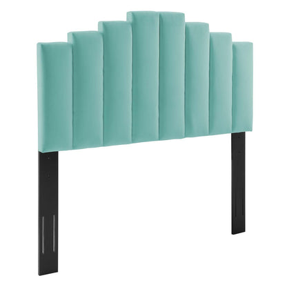 headboards | CasaFoyer Noelle Performance Velvet Full/Queen Headboard | Opulent Art Deco Style | Stain-Resistant | Adjustable Height | Densely Padded Foam | Mint | casafoyer.myshopify.com