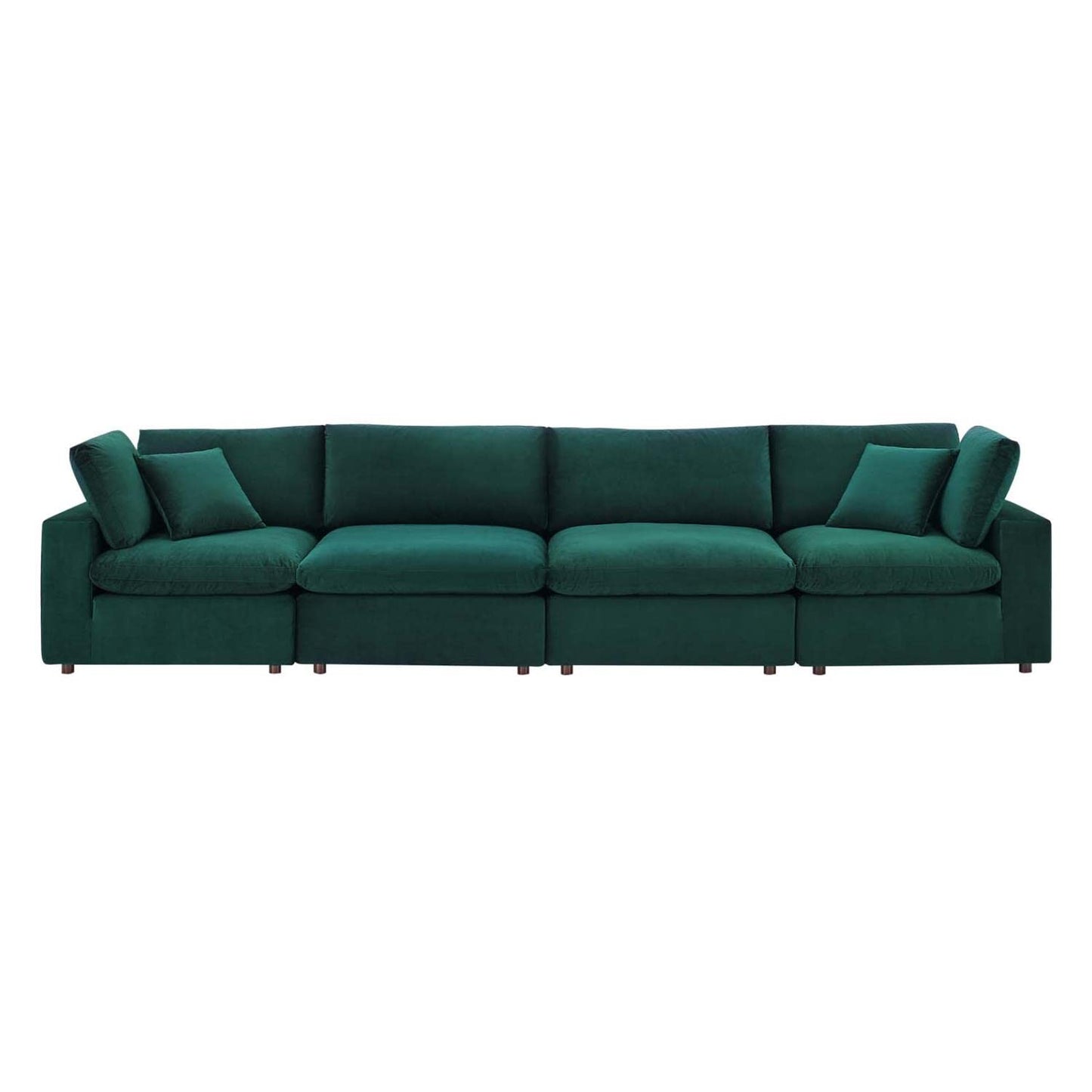 sofas | CasaFoyer Commix Ultimate Retreat Plush Velvet Sofa Set - Green | 4-Seater w/ Armless & Corner Chairs | Stain-Resistant, Solid Wood | Luxurious Comfort | casafoyer.myshopify.com