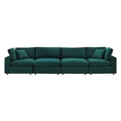 sofas | CasaFoyer Commix Ultimate Retreat Plush Velvet Sofa Set - Green | 4-Seater w/ Armless & Corner Chairs | Stain-Resistant, Solid Wood | Luxurious Comfort | casafoyer.myshopify.com
