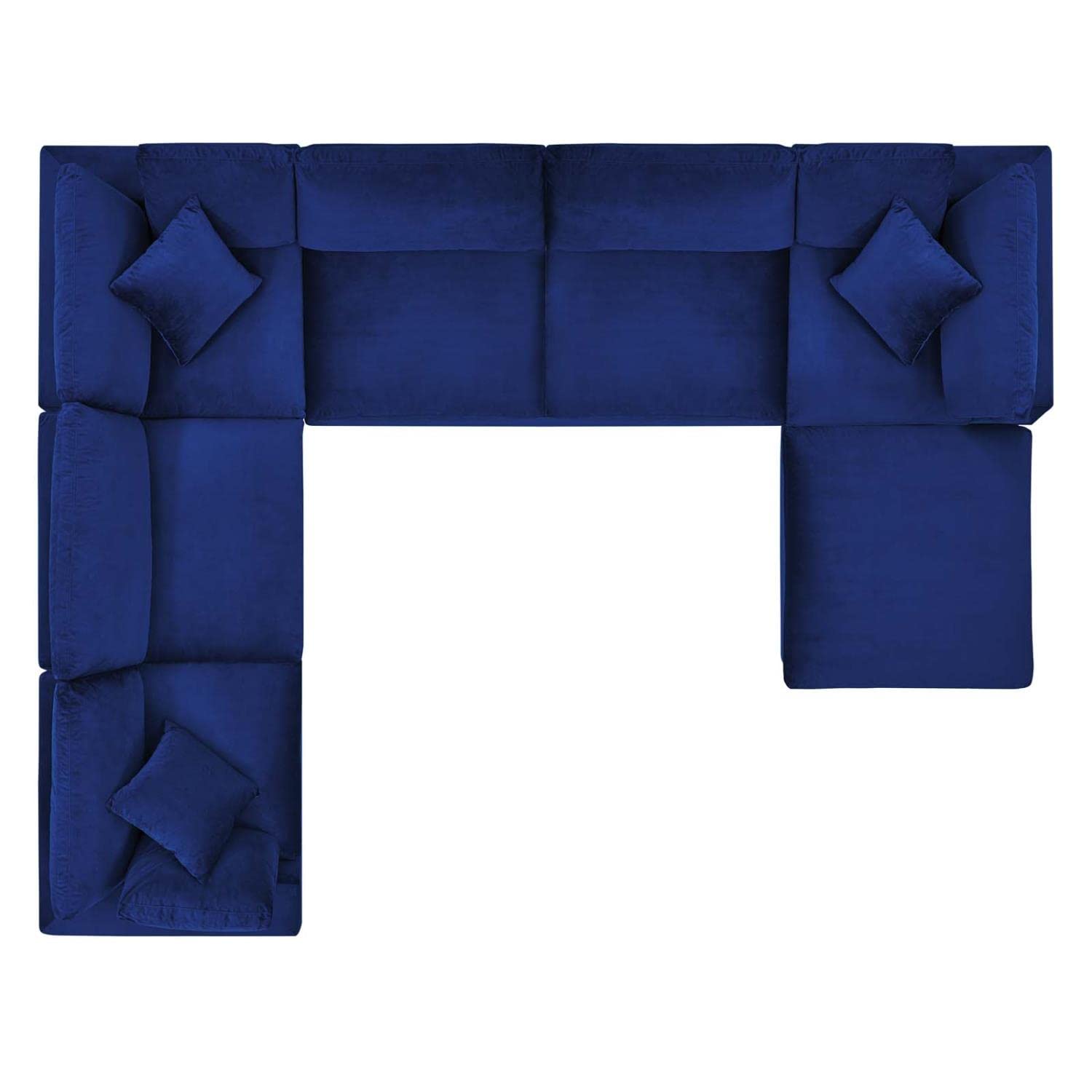 sofas | CasaFoyer Commix Luxury Sectional Sofa Set | Stain-Resistant Velvet | Overstuffed | 7-Piece | Navy | casafoyer.myshopify.com
