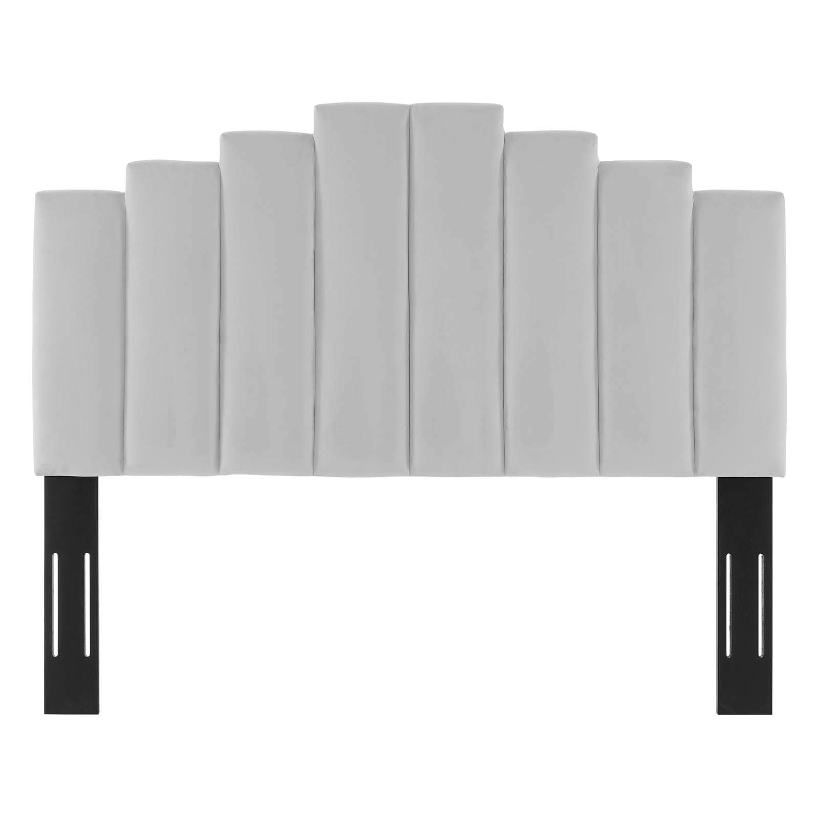 Bed | CasaFoyer Noelle Performance Velvet Full/Queen Headboard | Art Deco Style | Stain-Resistant Fabric | Adjustable Height | Plush Cushioning | casafoyer.myshopify.com
