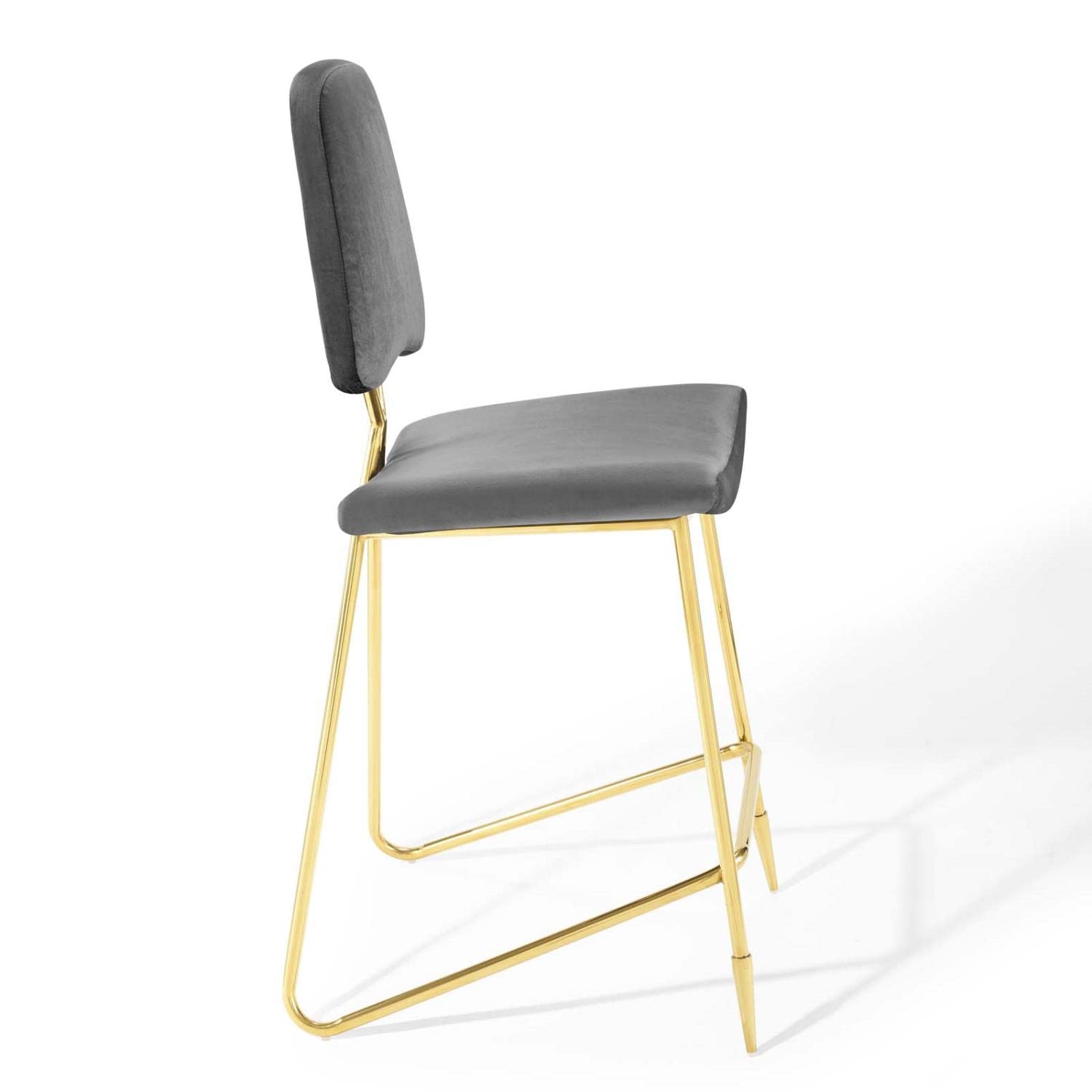 barstools | CasaFoyer Ponder Upholstered Performance Velvet Dining Room Bar Stool | Stylish & Comfortable | Stain-Resistant | Gold Stainless Steel Base | Set of 1 | casafoyer.myshopify.com