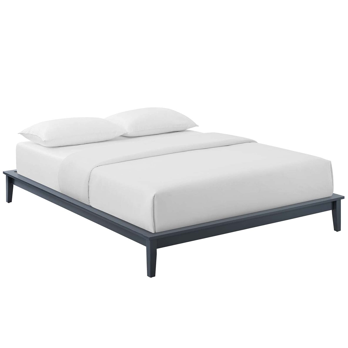 bed frames | CasaFoyer Lodge Queen Wood Platform Bed Frame | Durable Solid Wood | Supports Memory Foam, Latex, Innerspring, Hybrid Mattresses | No Box Spring Needed | 800 lbs Capacity | Gray | casafoyer.myshopify.com