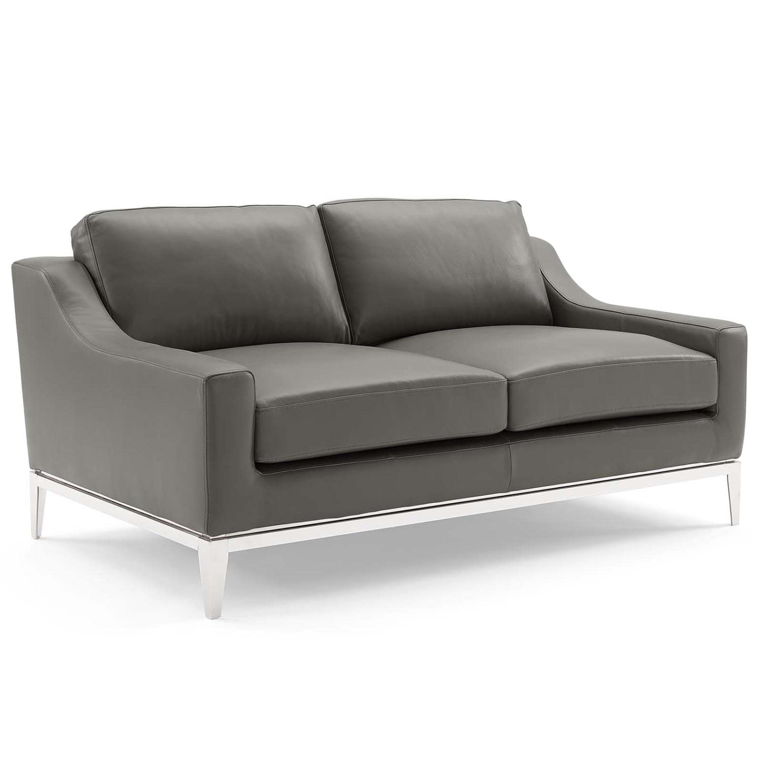 kitchen and dining room sets | CasaFoyer Harness 3 Piece Set | Luxurious Leather Upholstery | Dense Foam Cushions | Stainless Steel Frame | Gray | casafoyer.myshopify.com