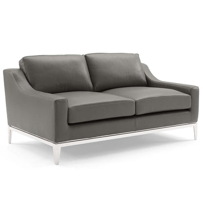 kitchen and dining room sets | CasaFoyer Sophisticated Harness Sofa & Loveseat Set | Leather Upholstery | Ultimate Comfort | Stainless Steel Frame | Non-Marking Foot Caps | Vintage & Contemporary Home | Removable Cushions | Weight Capacity: 900 lbs & 600 lbs | Gray | casafoyer.myshopify.com