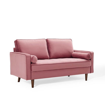 sofas | CasaFoyer Valour Performance Velvet Loveseat | Timeless Charm | Modern Convenience | Stain-Resistant | Cozy & Elegant Design | Comfortable Foam Padding | Walnut-Stained Legs | Supports up to 600 lbs | Portable Box | casafoyer.myshopify.com