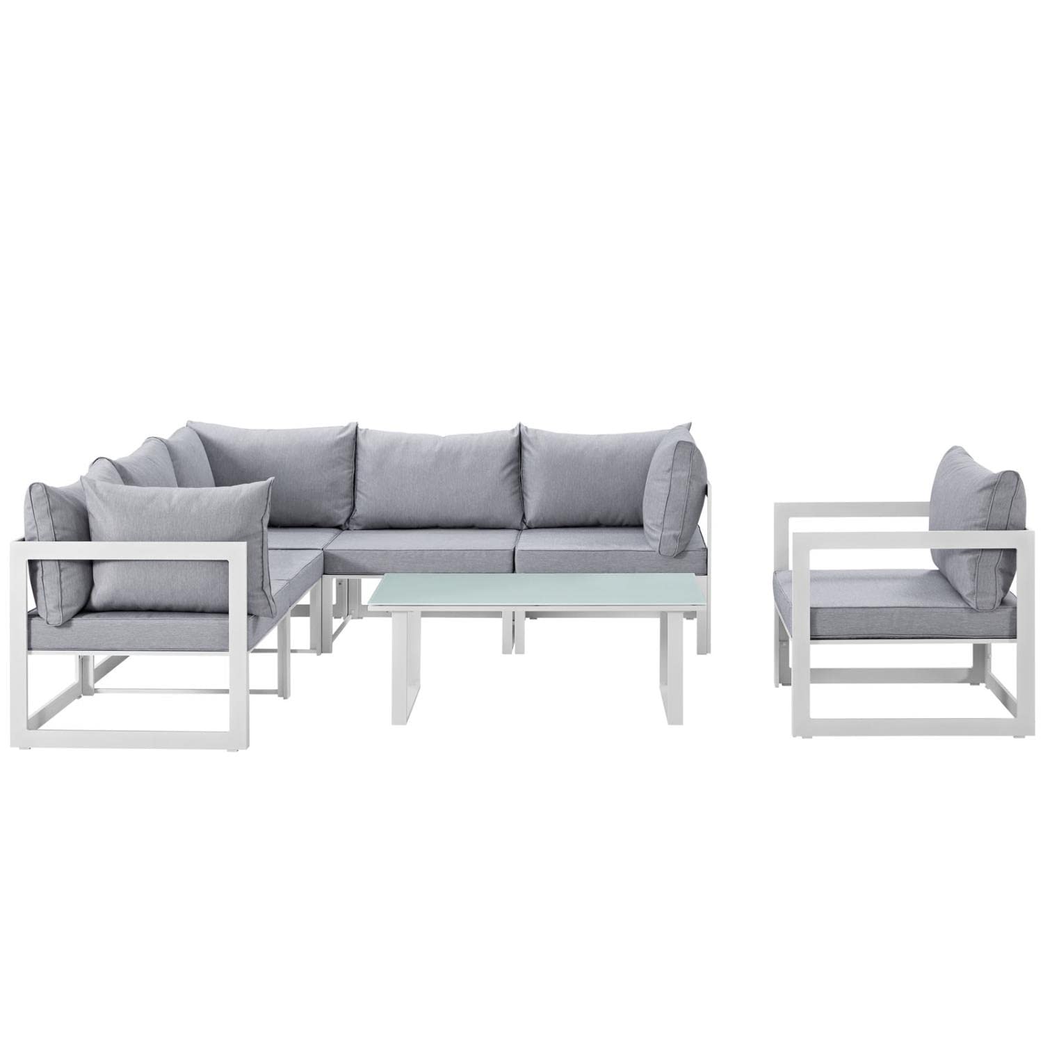 Patio Furniture Sets | Fortuna Outdoor Patio Collection | 9-Piece Sectional Sofa Set | Durable Aluminum Frame | All-Weather Cushions | Modern Outdoor Spaces | casafoyer.myshopify.com