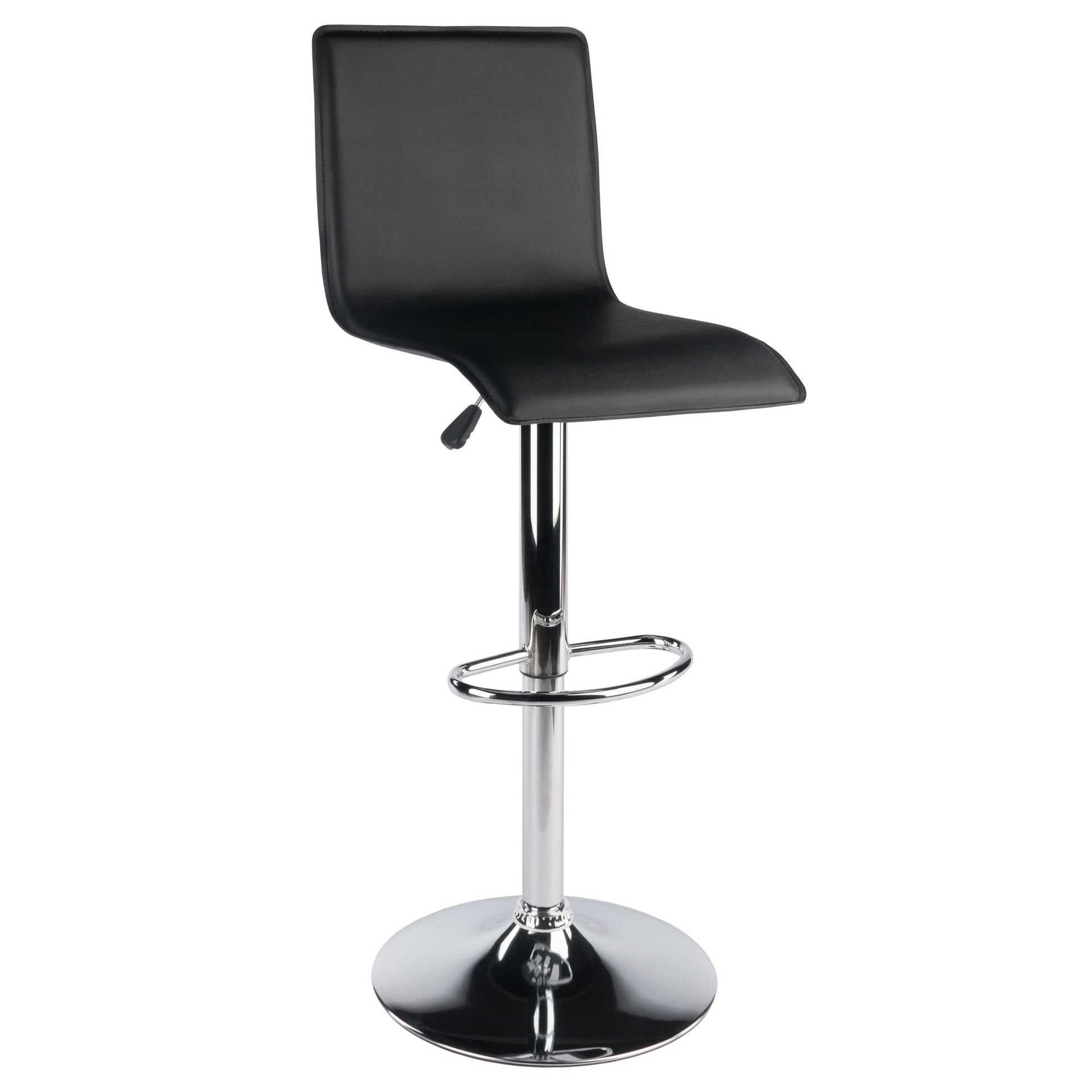 STOOL_SEATING | CasaFoyer  Wood High Back Airlift Adjustable Swivel Stool | Sleek Black Faux Leather Seat | 360 Swivel | Adjustable Height | Footrest | Durable Base | Easy Assembly | Replacement Parts | 16.34 W x 20 D x 45.08 H | 16.7 lbs | casafoyer.myshopify.com
