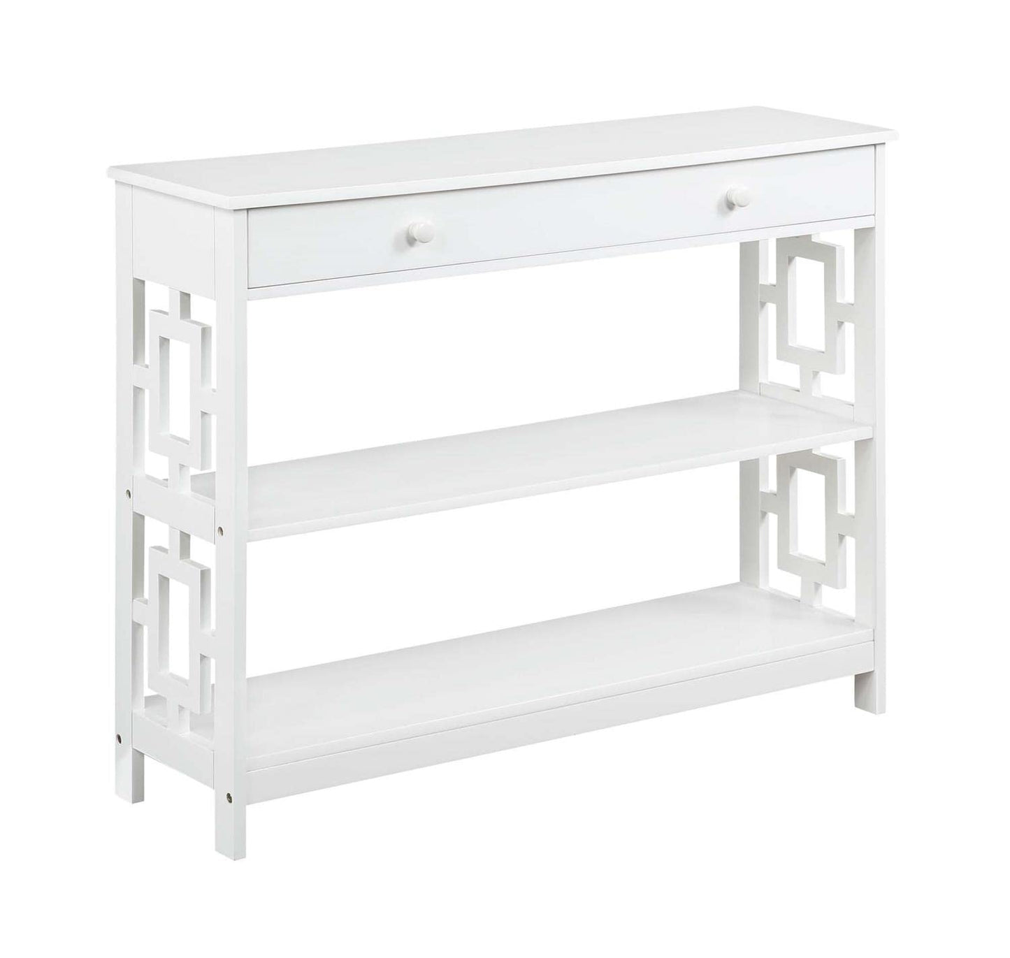 TABLE | Ergode Town Square 1 Drawer Console Table with Shelves | Versatile & Chic | Durable Particle Board | Multiple Finishes | Easy to Maintain | Stylish Addition to Any Room | casafoyer.myshopify.com