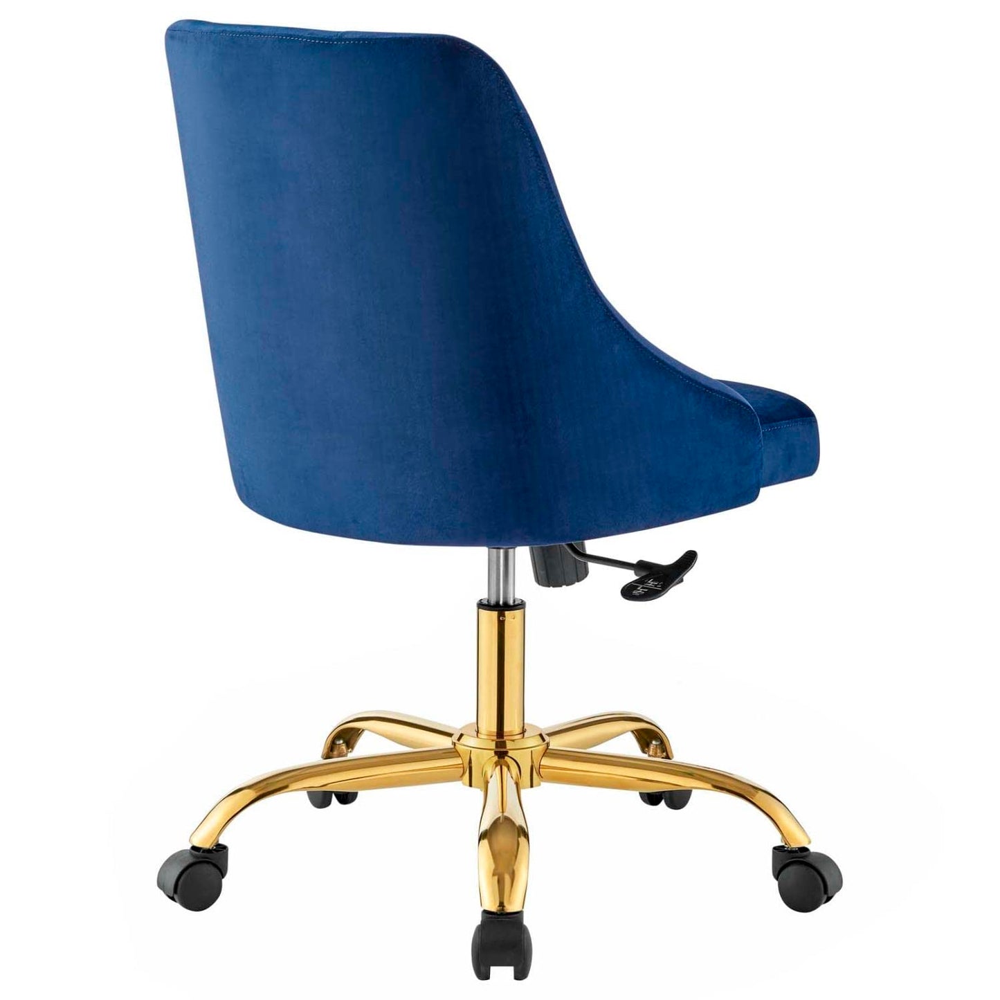 home office desk chairs | CasaFoyer Distinct Tufted Performance Velvet Office Chair | Gold Navy | Glam Deco Style | Stain-Resistant | 360 Swivel | Pneumatic Height Adjustment | 220 lbs Capacity | casafoyer.myshopify.com