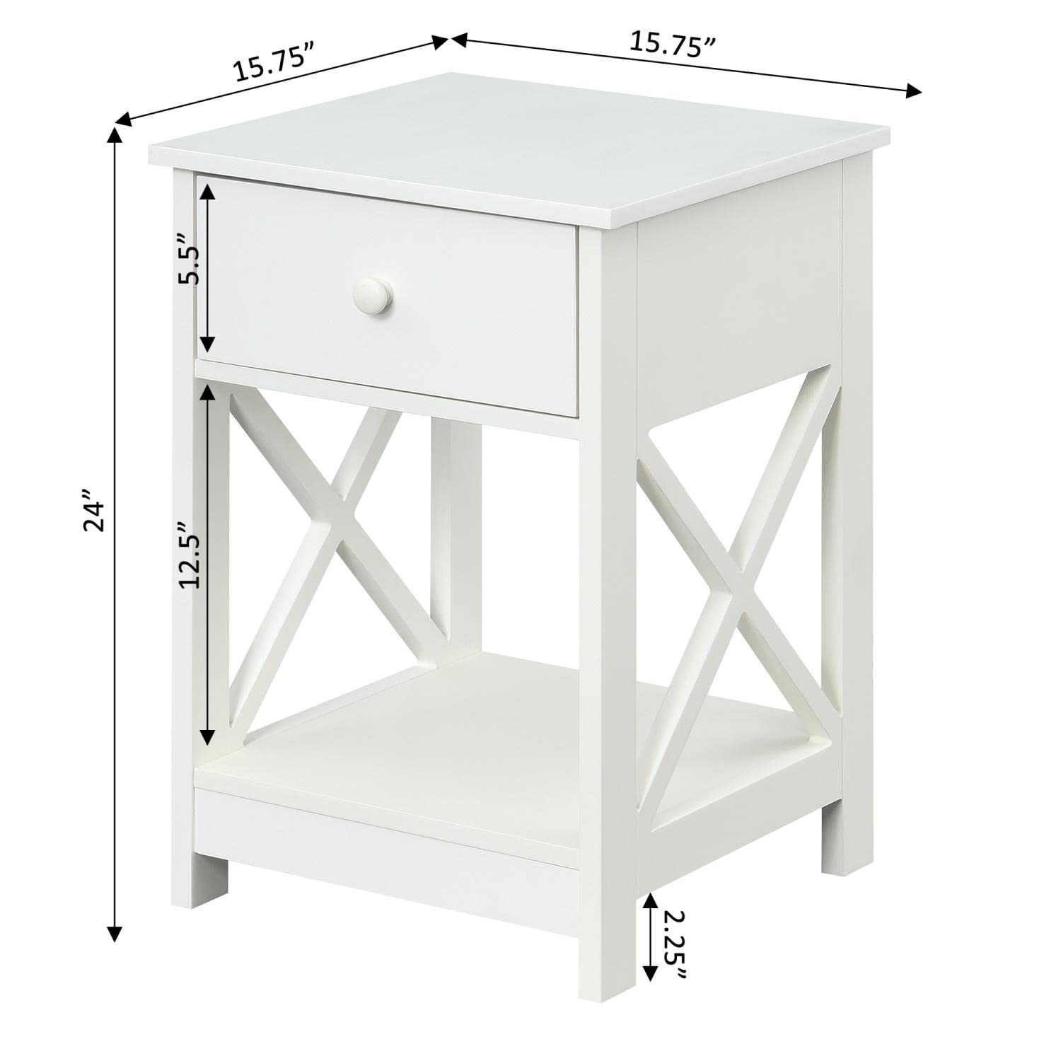 TABLE | Ergode Oxford 1 Drawer End Table with Shelf | Modern Design | Durable MDF | Sleek Silhouette | Convenient Storage Solution | casafoyer.myshopify.com