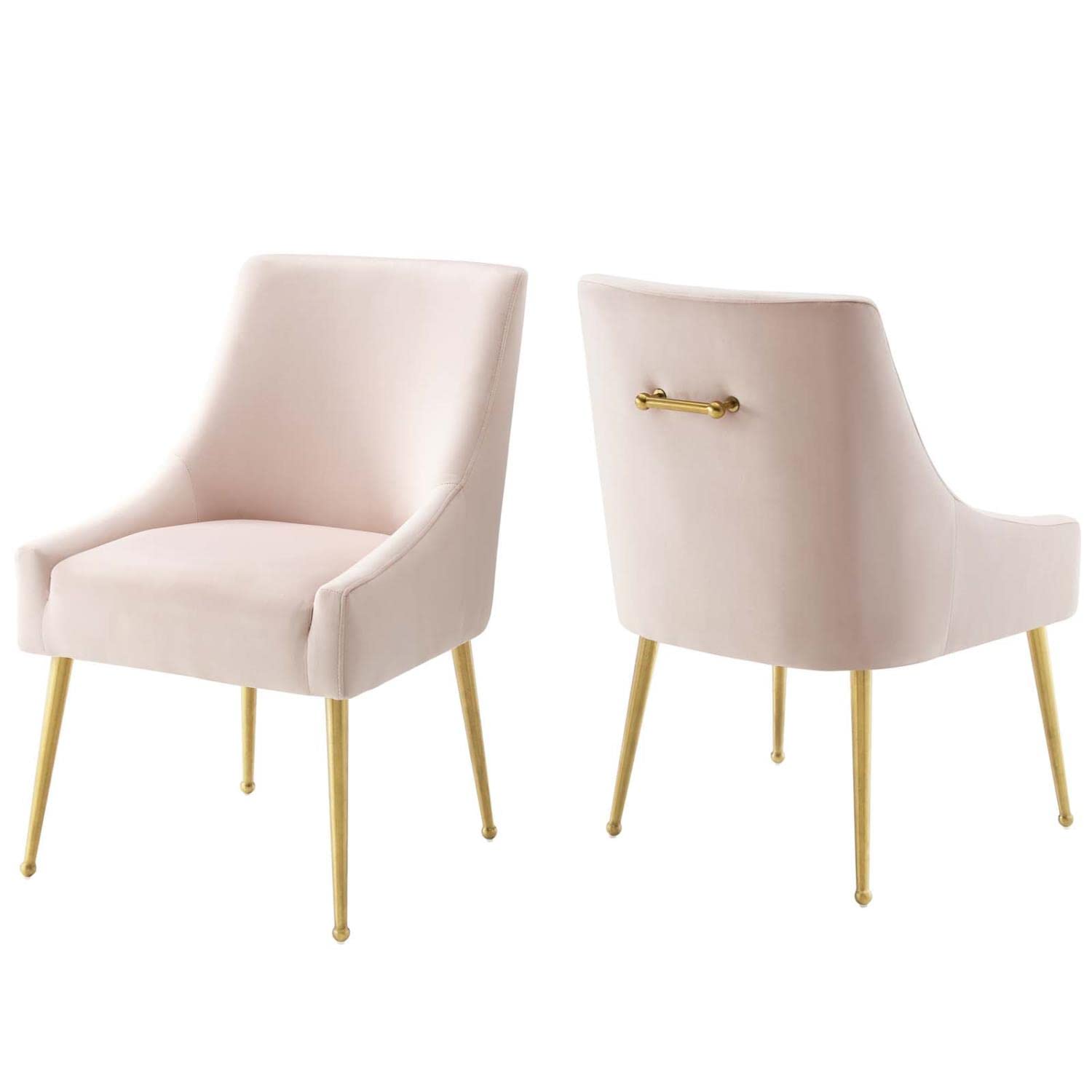 home office desk chairs | CasaFoyer Discern Performance Velvet Dining Chair Set of 2 | Elegant Design | Sturdy Wood | Stain-Resistant Velvet | Gold Legs | Versatile for Any Room | Pink | casafoyer.myshopify.com