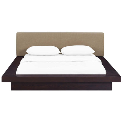 Bed | CasaFoyer Freja Platform Bed | Modern Design | Foam-Padded Headboard | Slatted Support System | Queen Size | Cappuccino Veneer | casafoyer.myshopify.com