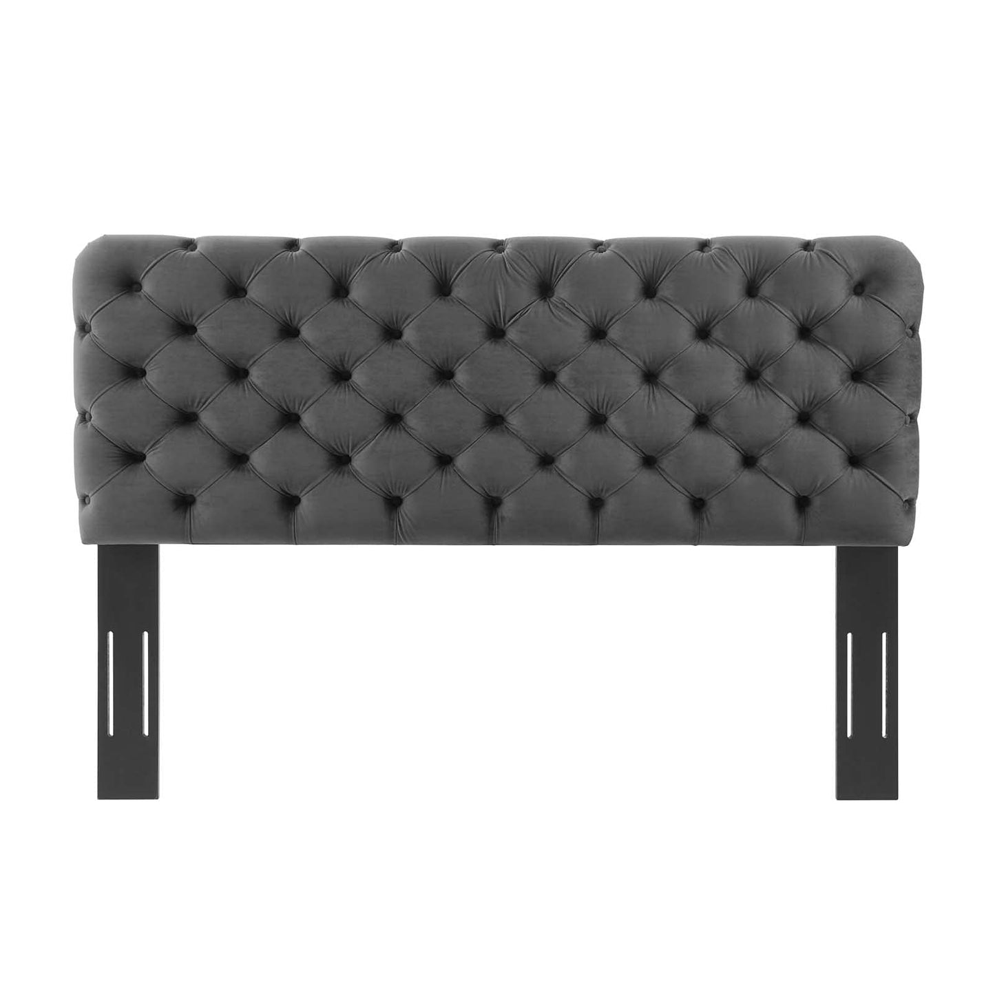 headboards | CasaFoyer Lizzy Tufted Performance Velvet King/California King Headboard | Elegant, Comfortable, Stain-Resistant | Charcoal | casafoyer.myshopify.com