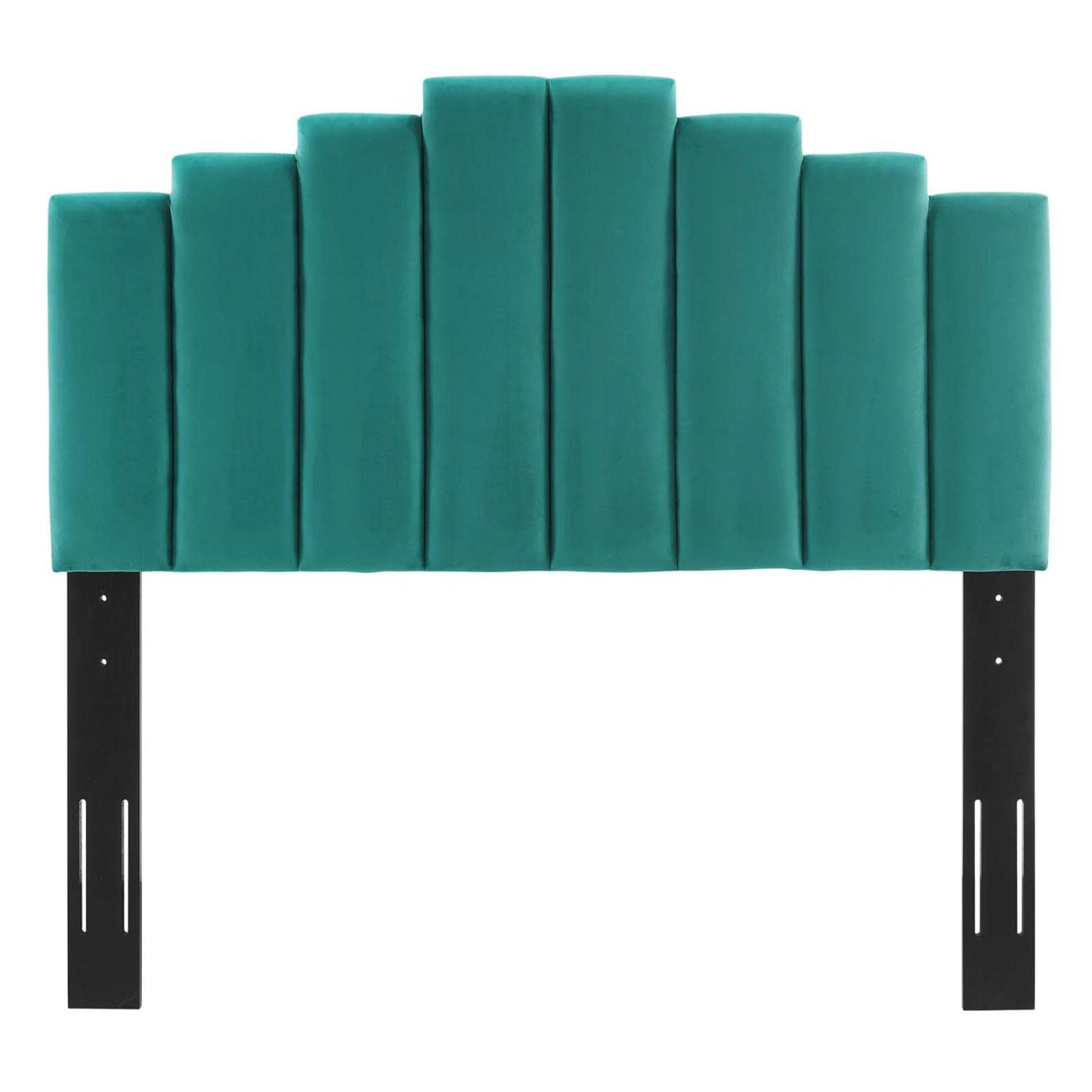 Bed | CasaFoyer Noelle Performance Velvet King/California King Headboard | Opulent Art Deco Style | Stain-Resistant Fabric | Adjustable Height | Teal | casafoyer.myshopify.com