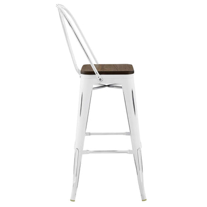 barstools | CasaFoyer Promenade Side Bamboo & Metal Bar Stool | Vintage Steel Finish | Bold & Modern Industrial Aesthetic | Ideal for Breakfast Nook or Bar Area | casafoyer.myshopify.com