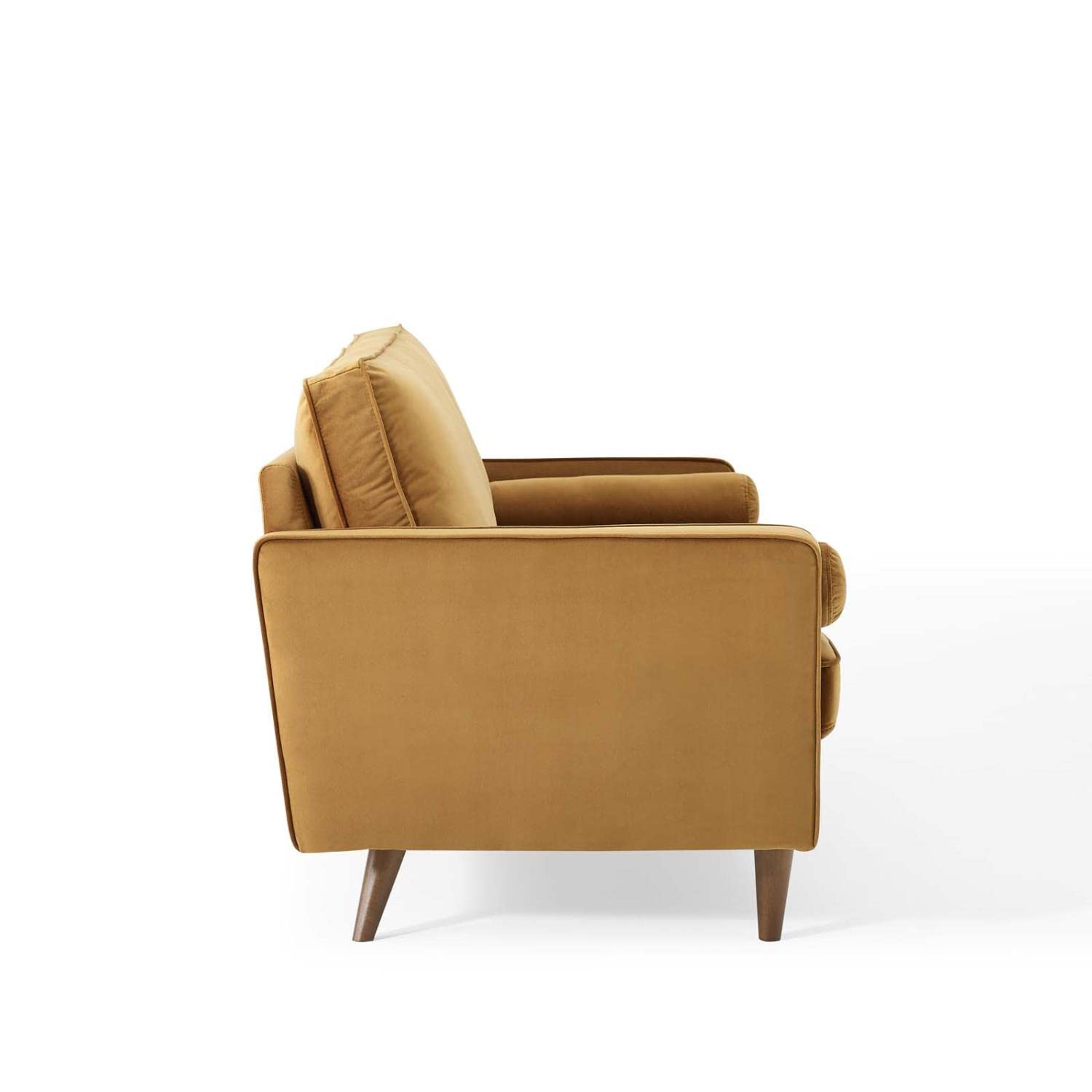 sofas | CasaFoyer Valour Performance Velvet Sofa | Timeless Elegance & Modern Convenience | Biscuit Tufting, Bolster Pillows | Stain-Resistant Upholstery, Dense Foam Padding | Walnut Legs | 881 lbs Capacity | casafoyer.myshopify.com