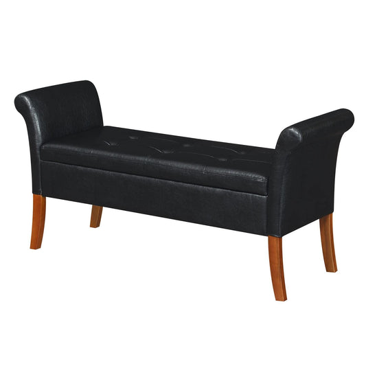 Ottoman | Designs4Comfort Garbo Storage Bench | Cozy Ottoman with Ample Storage Space | Durable Poplar Wood & Faux Leather Upholstery | Enhance Any Room's Ambiance | casafoyer.myshopify.com