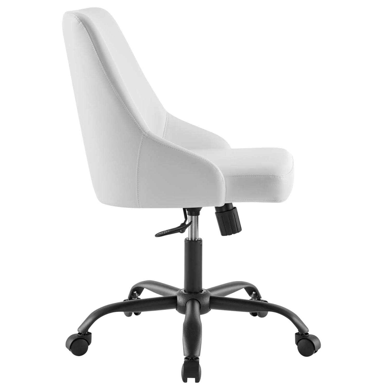 home office desk chairs | CasaFoyer Designate Vegan Leather Office Chair | Contemporary Style | Comfortable Padding | 360 Swivel | Height Adjustable | Black White | casafoyer.myshopify.com