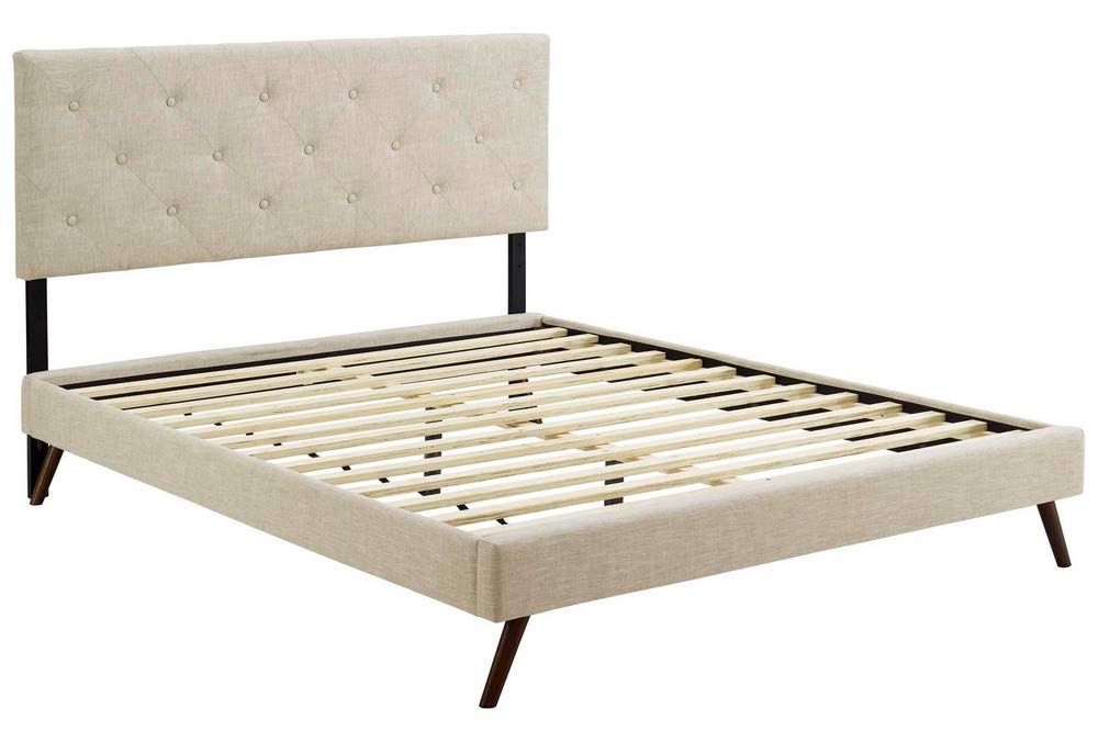 adjustable bed bases | CasaFoyer Tarah Platform Bed | Solid Wood Frame | Polyester Upholstery | Tapered Legs | Sturdy Slats | No Box Spring Needed | Modern Bedroom Furniture | casafoyer.myshopify.com
