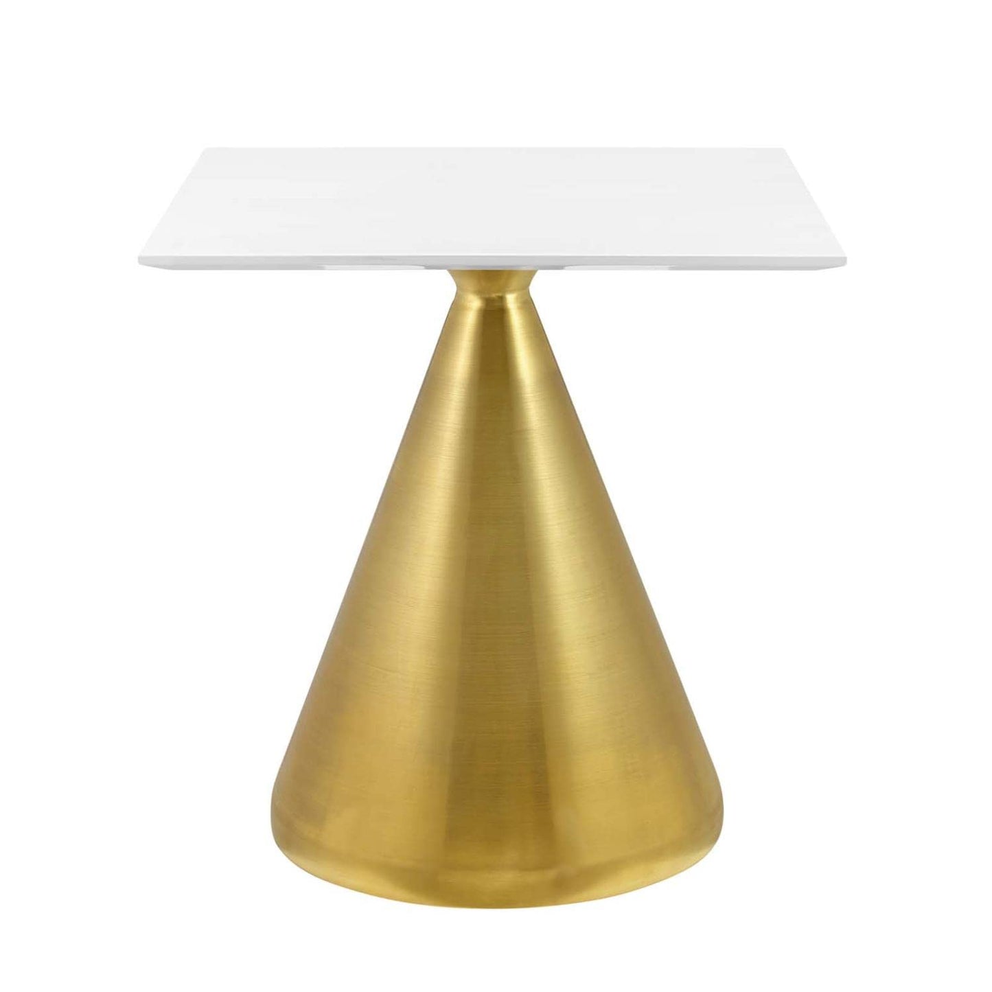 patio dining tables | CasaFoyer Tupelo 28 Square Dining Table | Modern Style | Mid-Century Influence | Polished Gold Metal Base | Easy to Clean | Non-Marking Ring | Assembly Required | casafoyer.myshopify.com