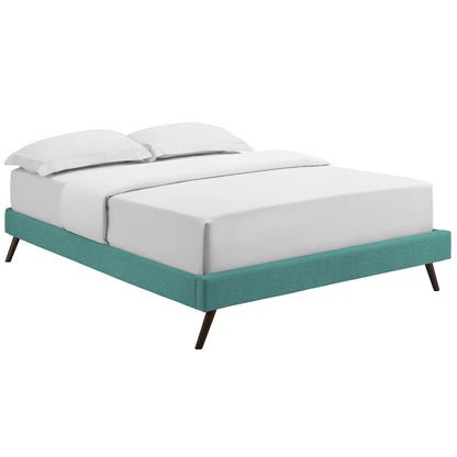 Bed | CasaFoyer Loryn Platform Bed | Solid Wood Frame | Polyester Upholstery | Tapered Legs | No Box Spring Needed | King Size | Memory Foam Compatible | casafoyer.myshopify.com