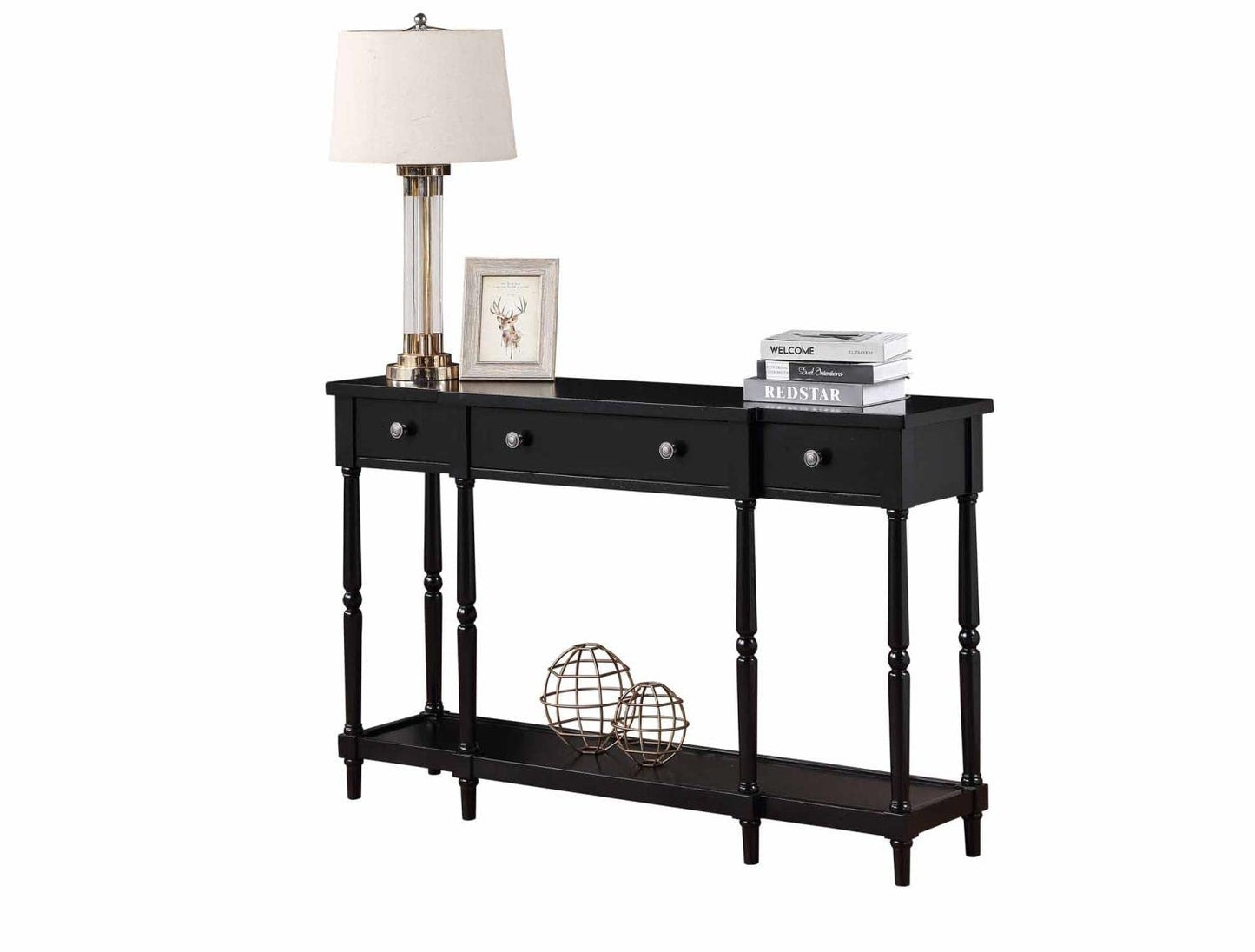 TABLE | Cheyenne 3 Drawer Console Table with Shelf | Stylish Contemporary Design | Maximized Storage & Display Space | Sturdy Rubberwood Legs | Easy to Clean | Assembly in 4 Steps | casafoyer.myshopify.com
