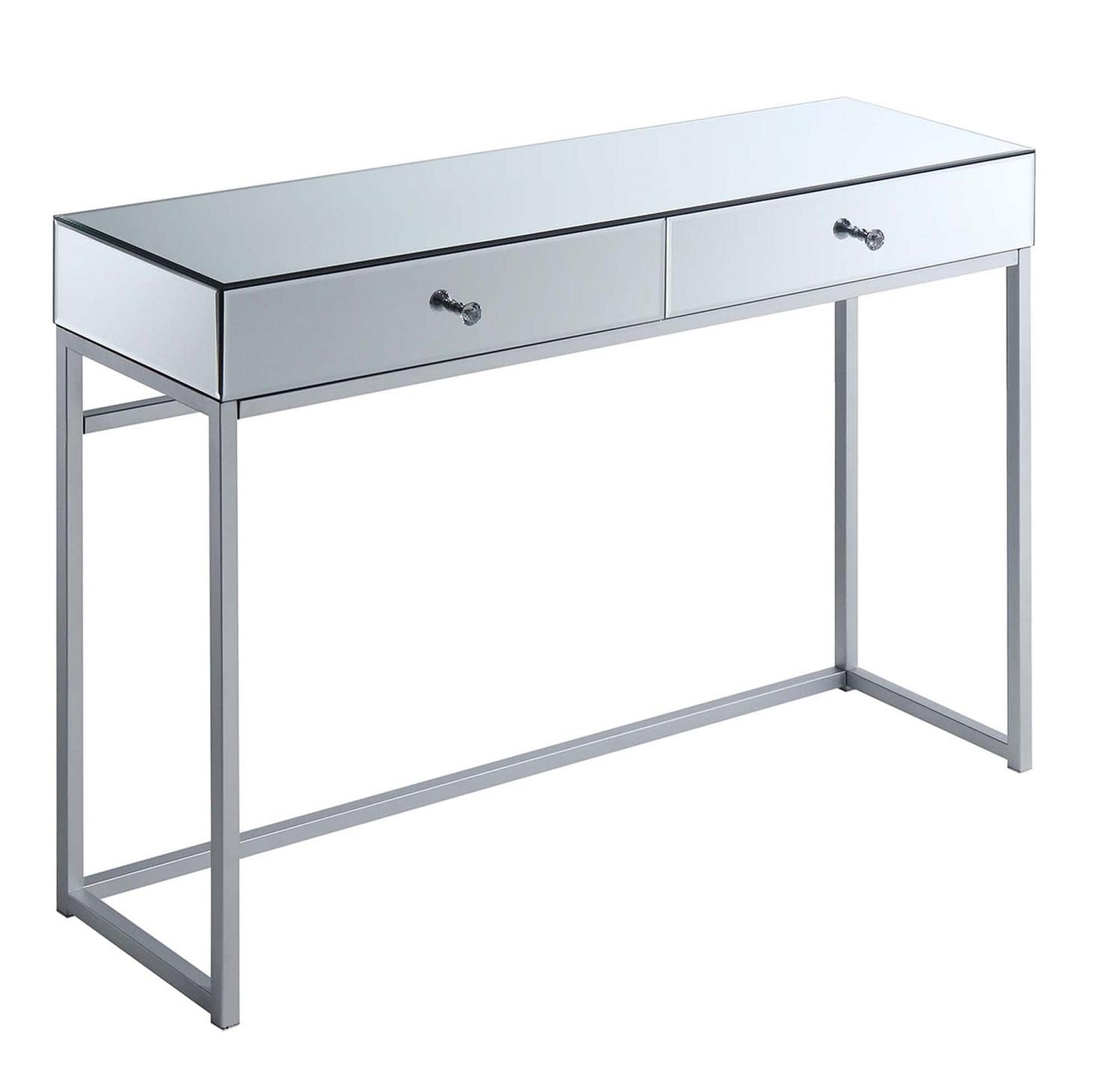 TABLE | Reflections 2 Drawer Console Table | Chic Design | Mirrored Surface | Ample Storage | Easy Assembly | Perfect for Home Decor | casafoyer.myshopify.com