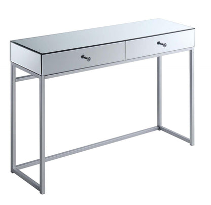 TABLE | Reflections 2 Drawer Console Table | Chic Design | Mirrored Surface | Ample Storage | Easy Assembly | Perfect for Home Decor | casafoyer.myshopify.com
