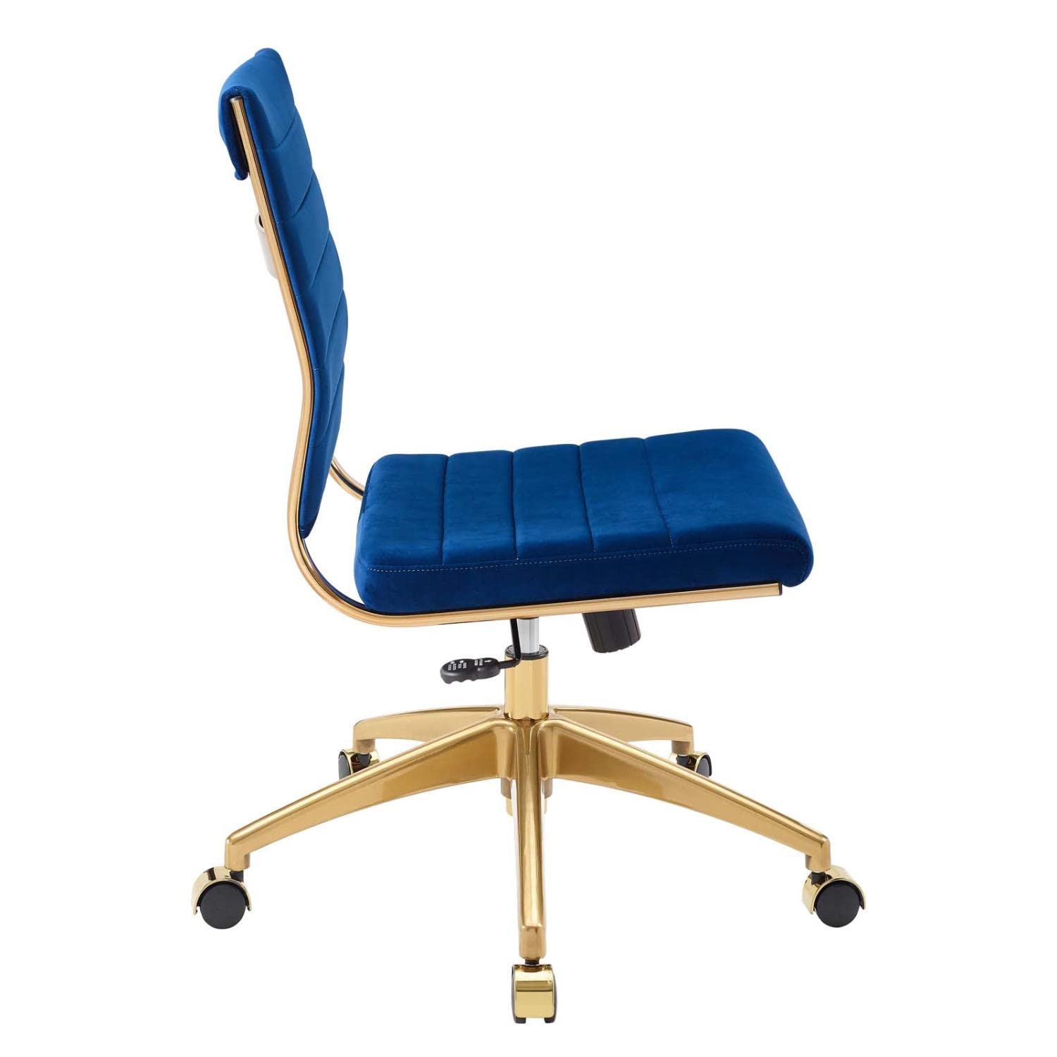 home office desk chairs | CasaFoyer Jive Armless Mid Back Office Chair | Stylish, Functional, Comfortable | Stain-Resistant Velvet Upholstery | Chrome-Plated Aluminum Base | Dual-Wheel Casters | Tension Knob & Tilt Lock | Perfect for Office | casafoyer.myshopify.com