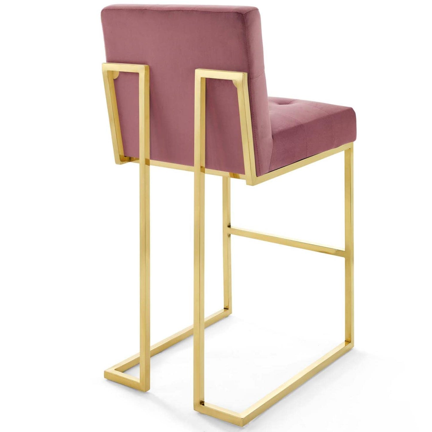 barstools | CasaFoyer Privy Gold Stainless Steel Bar Stool | Plush Velvet Upholstery | Sleek Geometric Base | No Assembly | 331 lbs Weight Capacity | casafoyer.myshopify.com