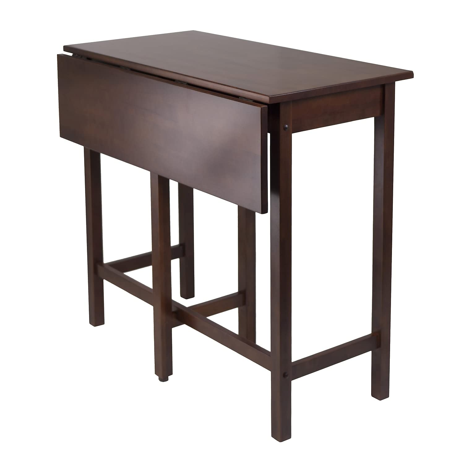 TABLE | CasaFoyer  Wood Lynnwood Drop-Leaf High Table | Versatile & Space-Saving | Walnut Finish | Accommodates 6 | Easy Assembly | 60-Day Replacement | casafoyer.myshopify.com