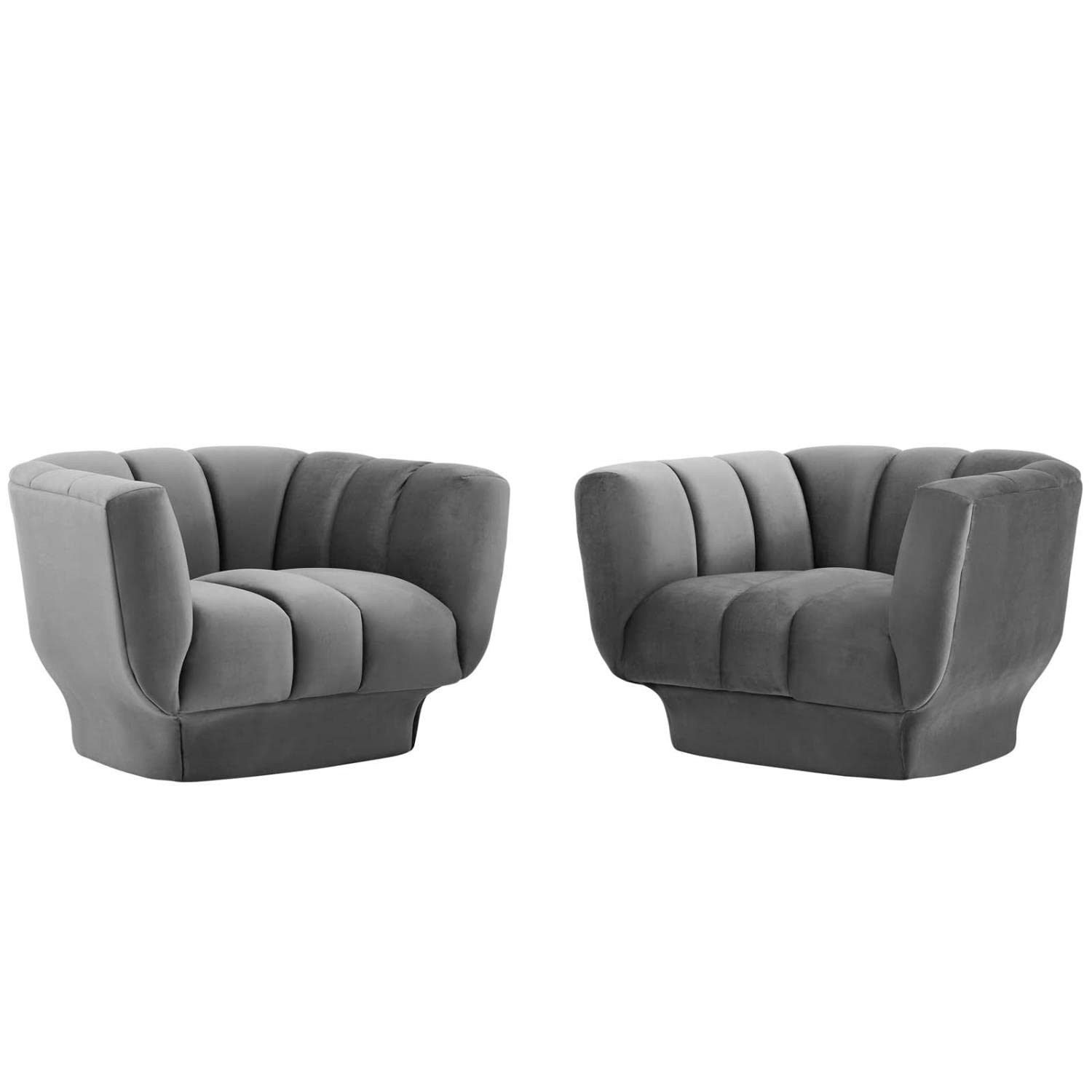 home office desk chairs | CasaFoyer Entertain Armchair Set of 2 | Vintage-Inspired | Plush Foam Padding | Stain-Resistant Velvet Upholstery | 300 lbs Weight Capacity | Gray | casafoyer.myshopify.com
