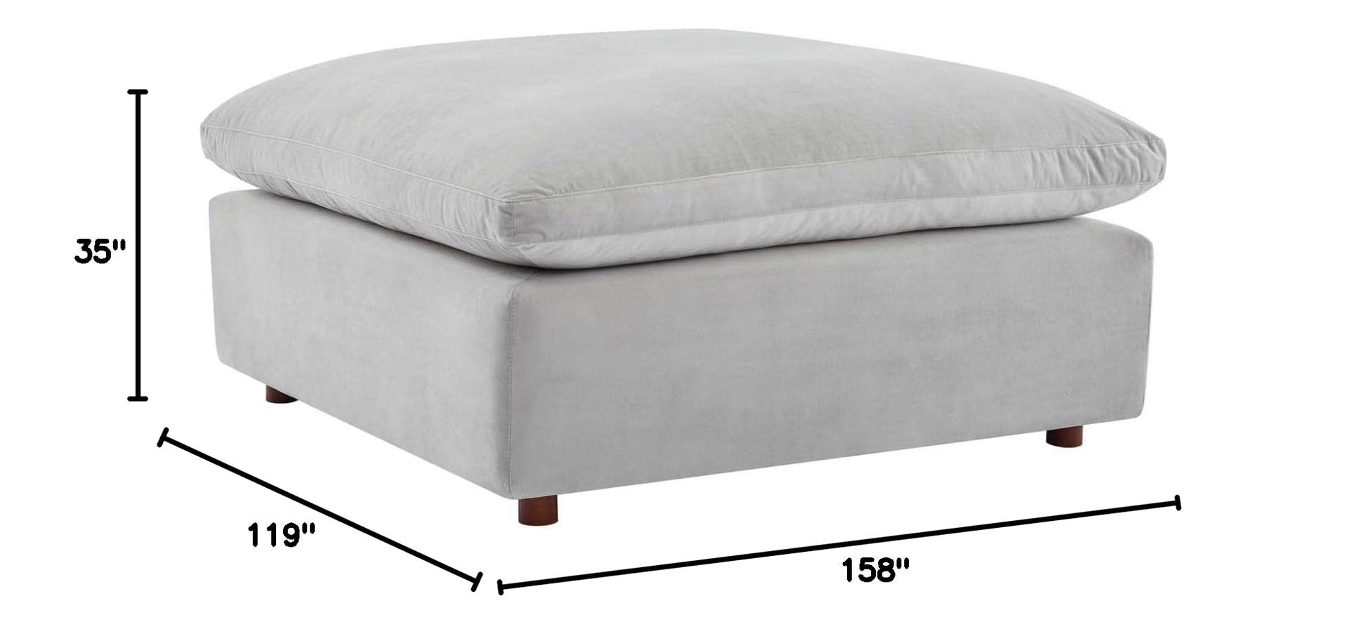 sofas | CasaFoyer Commix Luxurious Sectional Sofa | Plush Comfort | Stain-Resistant Velvet | Solid Wood Construction | 7-Piece Set with Ottoman | Light Gray | casafoyer.myshopify.com